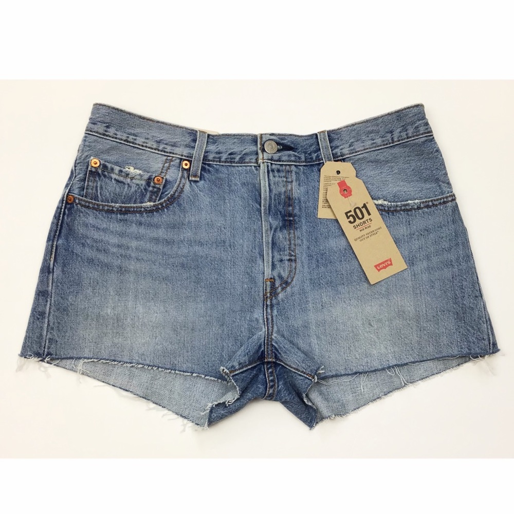 Levi’s 501 Cut Off Button fly Jean Shorts waist 30 - Picture 1 of 9